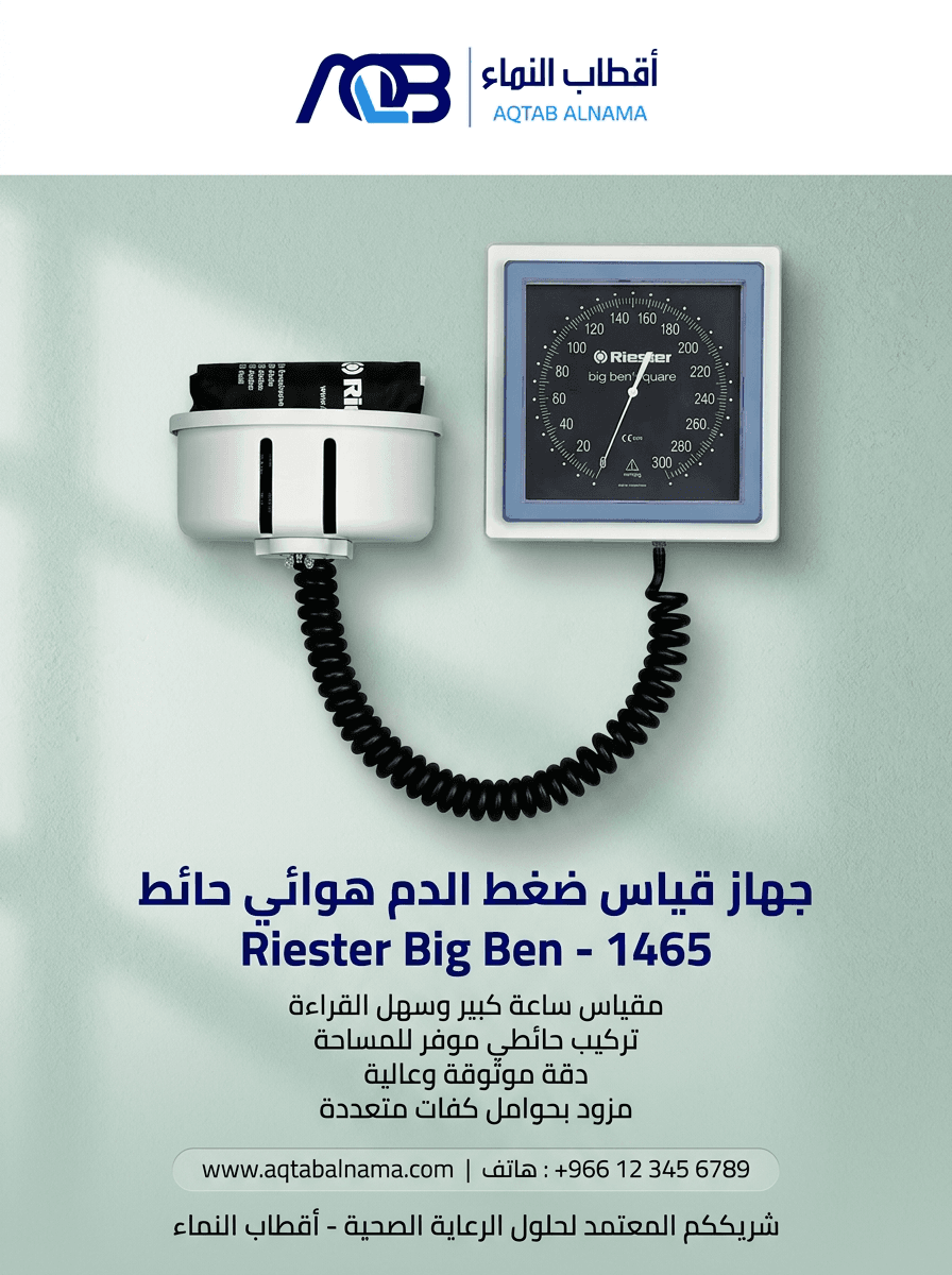 جهاز قياس ضغط الدم الهوائي المثبت على الحائط ريستر بيج بن (Riester Big Ben - Wall Model)