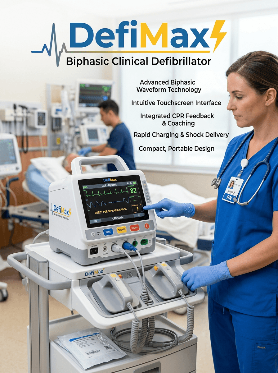 جهاز إزالة الرجفان القلبي السريري ثنائي الطور (DefiMax)